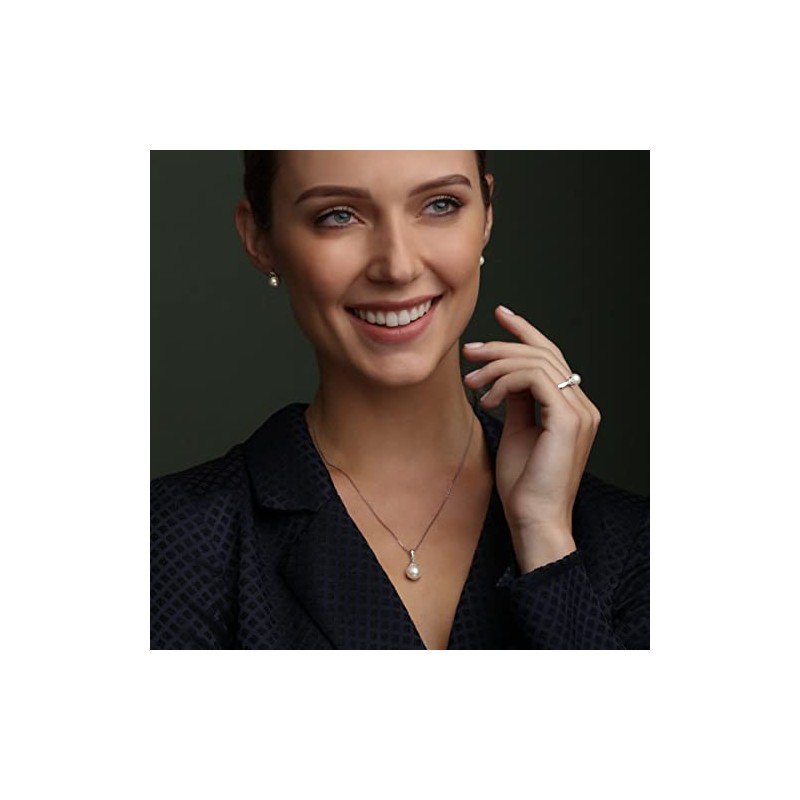 Solvar Silver Freshwater Pearl Trinity Knot Stud Earrings