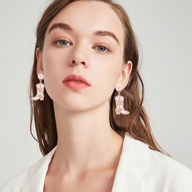 Beaded Cowgirl Boot Earring Western Cowboy Boots Earrings for Women Boho Rhinestone Beads Shoes Dangle Drop Earrings Y2k Jewelry Party Gift, beads, No Gemstone