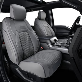 Coverado Tundra Seat Covers, Front Seat Covers for Car Fit for Toyota Tundra 2014-2021 Leather Seat Covers Protector for Truck Automotive Seat Covers Interior Car Accessories(Gray)
