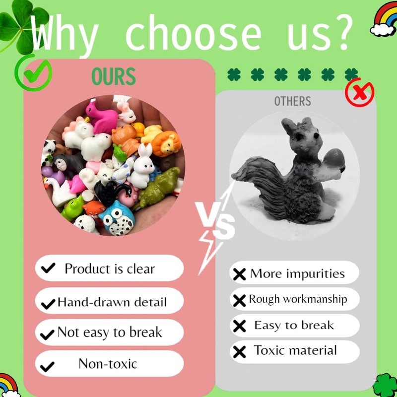 70pcs Mini Tiny Resin Animals for Fairy Garden Decor, Collectible,