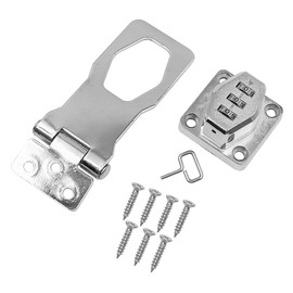 Set of 2 ZONADAH 3 Inches Cabinet Rotary Password Hasp Locks 3-Digit Password Hasp Latch Keyless Door Security Slide Latch Lock for Outdoor Household Drawer Bathroom Silver