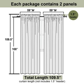 Lecloud - Cortinas traslúcidas de color marfil de 108 pulgadas de largo, 2 paneles, cortinas transparentes extra anchas de gasa lisa, cortinas elegantes para ventana de filtrado de luz para sala de