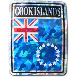 Wholesale Lot 6 Cooks Islands Flag Reflective Decal Bumper Sticker - Quality Flags