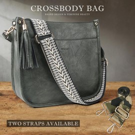 4053 Women's Elegant Crossbody Bag For Women Leather Hobo Handbag Wallet Set With 2count Adjustable Guitar Leopard Strap hkclufbag crossbody purses 2025:_armygreen