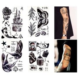 4 Sheets of Moth Tattoos Ship Tattoos Traditional Tattoos Men Tattoos Fake Tattoos CP4