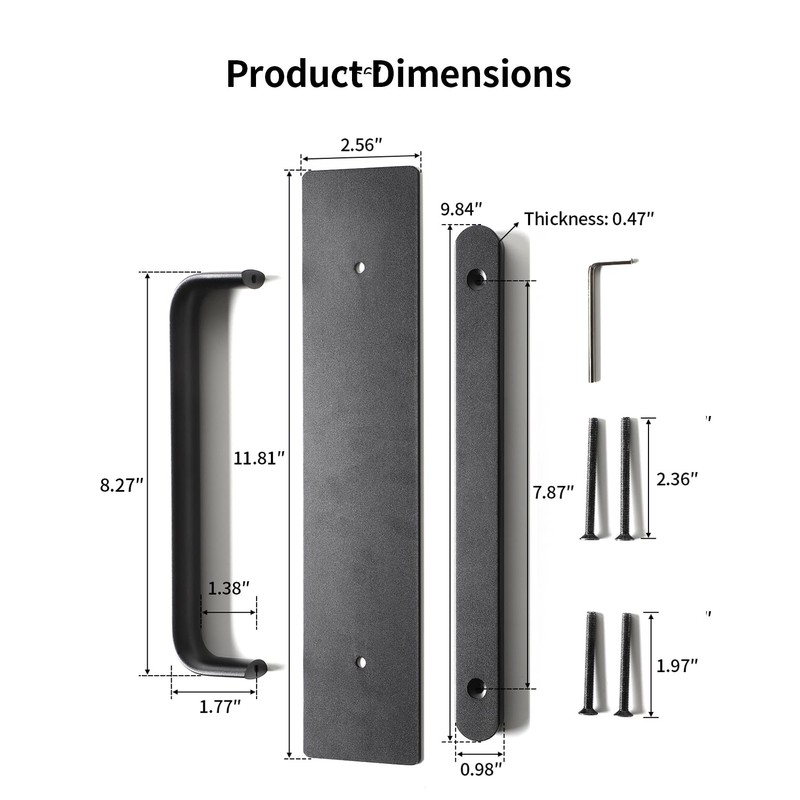 BaiNong 12" Heavy Duty Sliding Barn Door Handle and Pull,Double