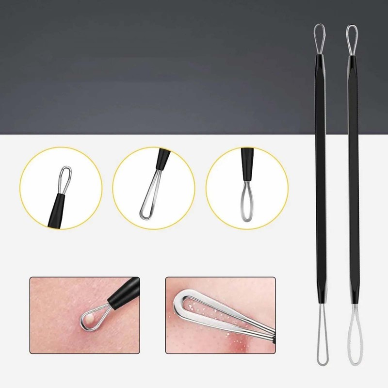 10pcs Pimples Needles Carbon Steel Portable Blackheads Removal Multifunctional Face