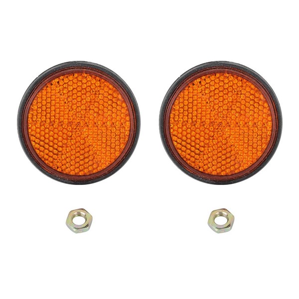 Orange Round Reflector,2 Pcs Round Reflector Universal Motorcycle Bike Red