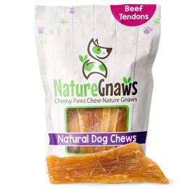 Nature Gnaws Paddywack Tendons for Dogs - Premium Natural Beef Bones - Long Lasting Dog Chew Treats for Large Dogs - Rawhide Free - 6 Inch (10 Count)