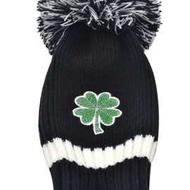 LOXASUM Golf Club Head Covers 1 3 5 Set Knitted St. Patricks Day Gift Original Clover Embroidered Always Lucky 460cc Driver Wood POM POM (#1 Driver)