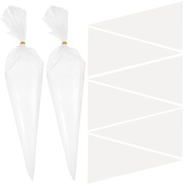 Angoily 50PCS Construction Pointing Bag Building Bags Grout Cement Bag Tile Installation Work Supply P- Tool Piping Bags Disposable Pastry Bags Thicken White Masonry Sealer
