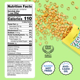 Little Spoon Mac and Cheesy Veggie Loops, Chickpea and Carrot Snack, Baked Not Fried, Avocado Oil, Hidden Veggies, Tastier Snacks for Kids, 3g Protein, Gluten-Free, 4 Pack