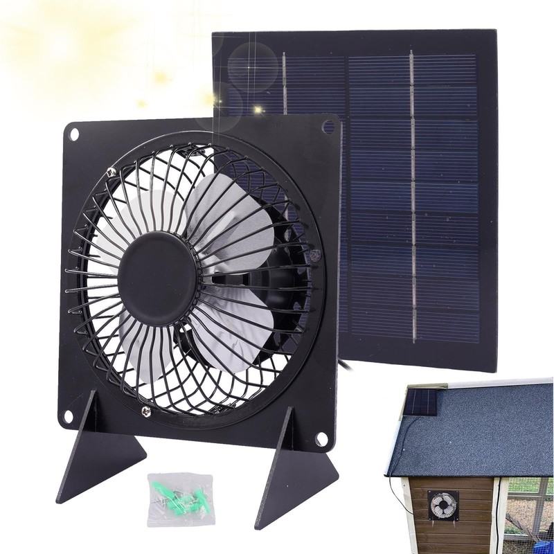 Solar Greenhouse Fan | Solar Panel Fan Chicken Coop Fan,Solar