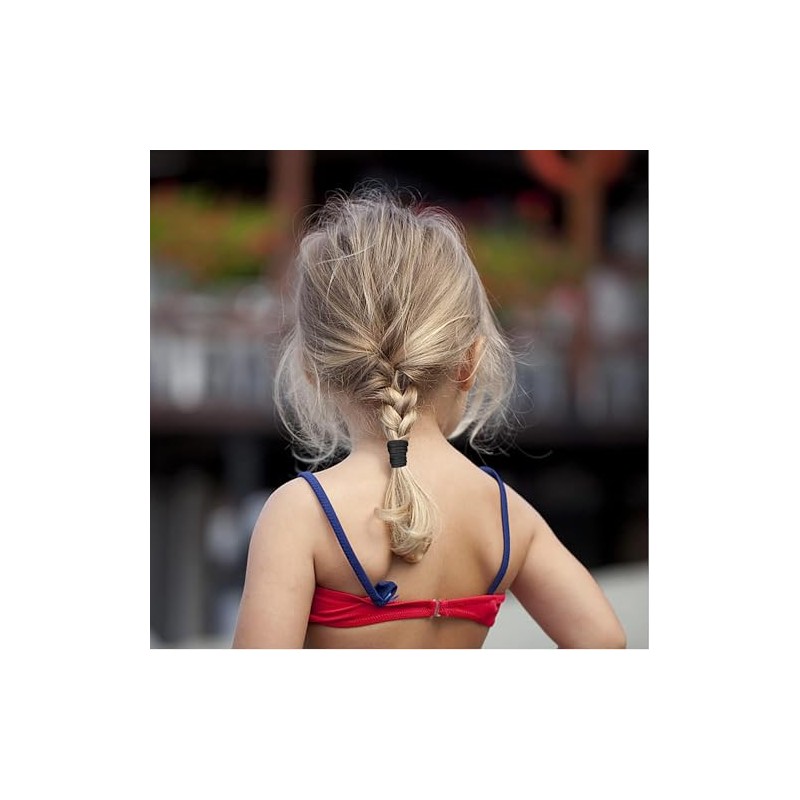 liuchanghe 100 Stück Schwarze Haargummis, Mini Nahtlose Haarbänder, Pferdeschwanz-Halter, elastisch,