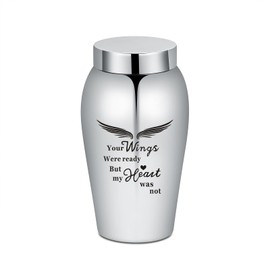 Urns for Human Ashes Angel Wings Cremation Urns for Ashes Stainless Steel Urns Funeral Memorial Keepsake for Women Men Ashes Holder