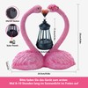 yiilead 25 cm Heart-Shaped Flamingo Decoration, Solar Flamingo Garden Figures,