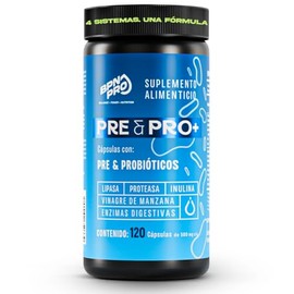 Probióticos y Prebióticos 40 Billones UFC Enzimas Digestivas 4 en 1  120 Cápsulas Veganas (60 Porciones) - BPN PRO                                    