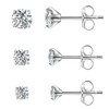 G23 Titanium Earrings Hypoallergenic 3-5mm Cartilage Earrings 3 Pairs Silver