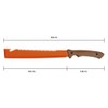 19" Heavy Duty Machete with Saw Orange, Professional Grade All-Purpose