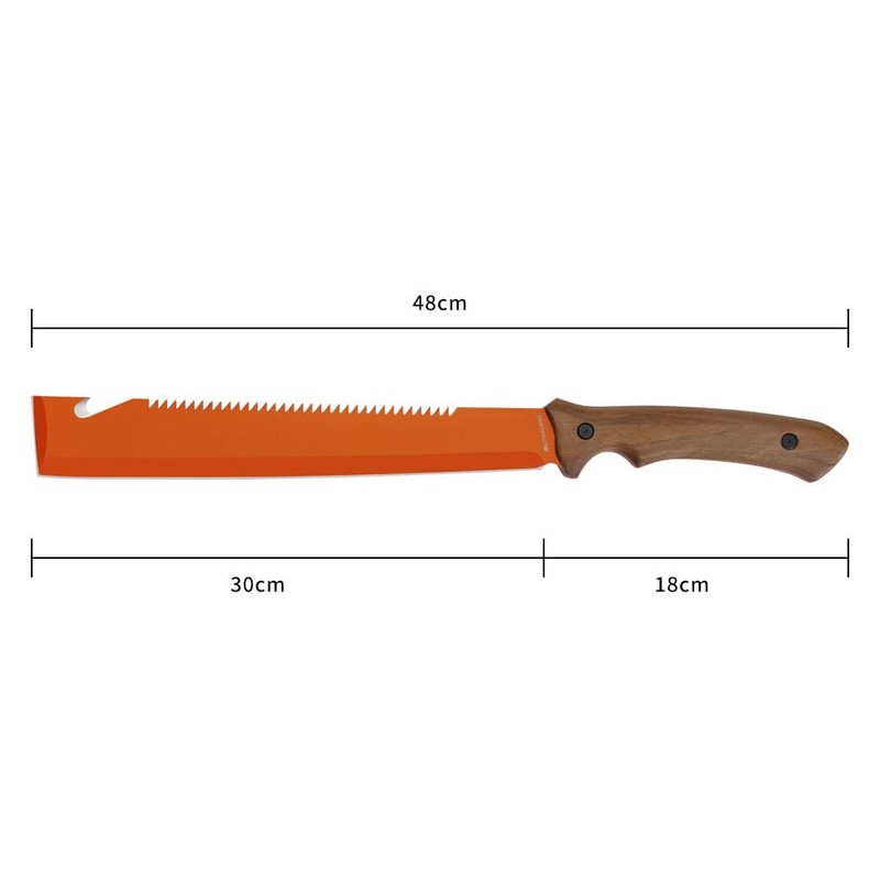 19" Heavy Duty Machete with Saw Orange, Professional Grade All-Purpose