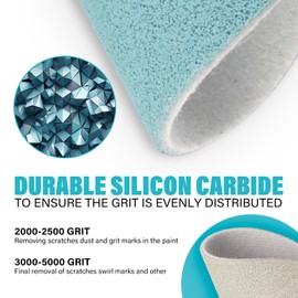 150mm Sanding Discs P5000 Fine Finishing Foam Discs, 15PCS Hook and Loop Foam Backing Abrasive Disc 6 Inch Round Sanding Discs for Random Orbital Sander