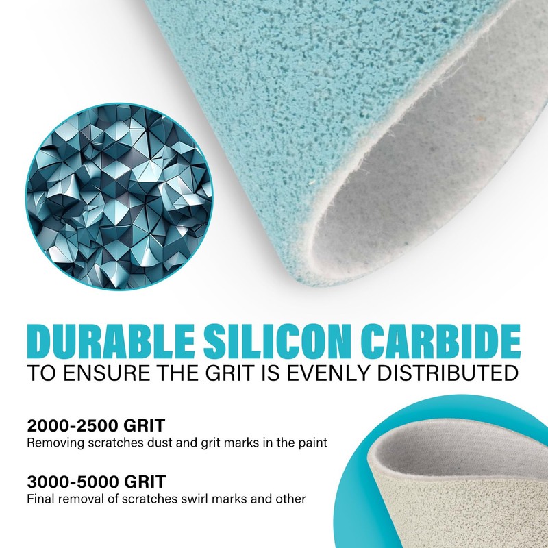 150mm Sanding Discs P5000 Fine Finishing Foam Discs, 15PCS Hook