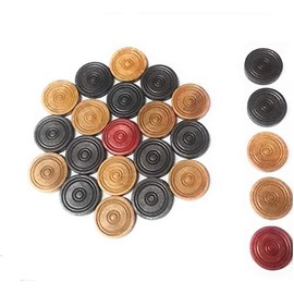 Carrom Board Coins Wooden (Yuktha Eternal) - 24 Pcs + 1 No Striker