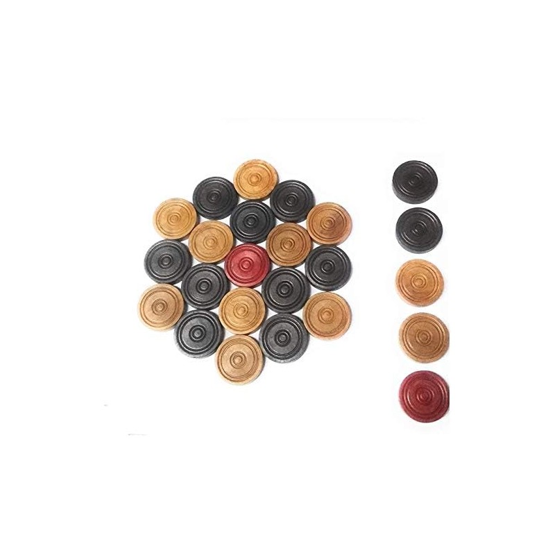 Carrom Board Coins Wooden (Yuktha Eternal) - 24 Pcs +