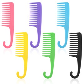 6 Multi Color Large Wide Tooth Quality Curly Hair Combs Hooked Plastic Combs Suitable For Long Wet Curly Hair and Other Types of Hair Better Combin