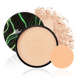 Apooliy Oil Control Pressed Powder,Matte Setting Powder,Smooth Flawless Face Powder,Full Coverage,Waterproof Long Lasting,Lightweight Makeup Setting Foundation Compact Powder