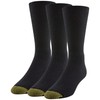 GOLDTOE Men's Non Binding Crew Socks, Multipairs, Black (3-Pairs), Large