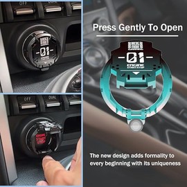 ERARISE  | Push Start Button Cover,Rotary Car Engine Start Stop Button Cover Protector, Cool Car Accessories Interior Decor Sticker Motorcycle Key Ignition Switch Cover