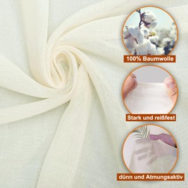 Straining Cloth 8 Pieces, 100% Cotton, 50 x 50 cm Mesh Filter Strainer, Cheese Cloth for Cheese Making, Ghee, Jellies, Yogurt, Tofu, Steaming Food, Food Filtration