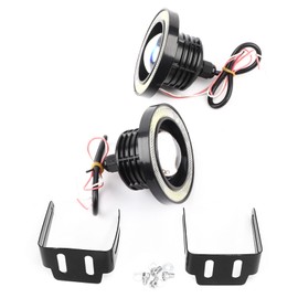 Pair 3.5in LED Fog Lights Angel Eyes with COB Universal Replacement Assembly for Car SUV TruckWhite Light