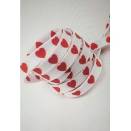 Unbranded Flat Shoelaces Valentines White with red heart patterned.   Length-120cm