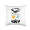 Crochet Coffee Crocheting Throw Pillow