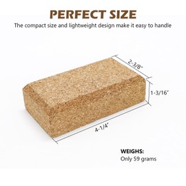 SCOTTCHEN Cork Sanding Block, Cork Punching Pad,Cork Sewing Block, 4-1/4" x 2-3/8" x 1-3/16", Hand Sanding Tool for Woodworking, Furniture Repair, Leather Craft - 3 Pack