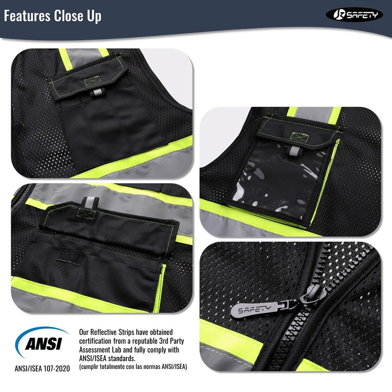 JKSafety Hi Vis Reflective Safety Vests for Men Women High
