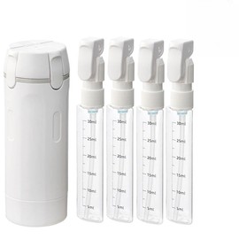 Travel Bottle, 4 in 1 Cosmetic Refills Bottles, 4 x 30 ml, Push, Lotion, Lotion, Lotion, Compact, Portable, Refill, Leak Proof, Carry-on Compatible, Lightweight (White)