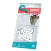Pinhooks 10101 10-Pack Push Pin Wall Hooks, White