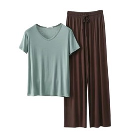 Women Summer V Neck Short Sleeve Pajama Set, Soft Comfortable Sleepwear Loose Fit Wear Nightwear Lightweight Breathable, Satin Pyjamas For Women, Pj Shorts Set, Ladies Comfort Lounge Wear