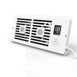 OCZWV Smart Register Booster Fan, White, 4x10 Inch, Ultra Quiet Dual-Ball Bearing, 10-Speed Thermostat, HVAC Vent Airflow Enhancer for Heating and Cooling