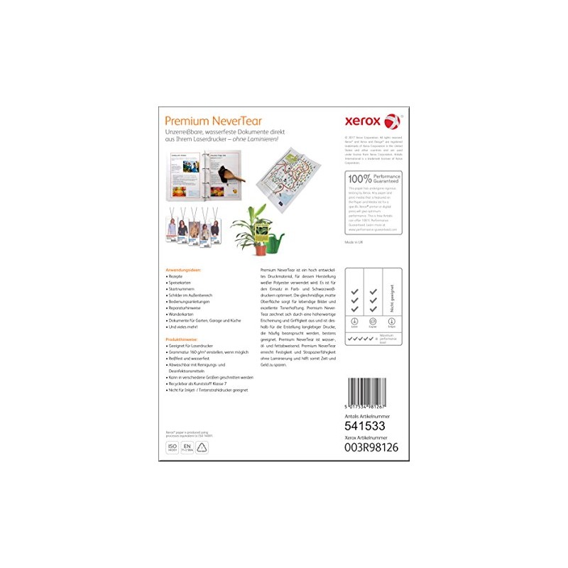 Xerox 003R98126 Premium Never Tear Paper A4 10 Sheets White