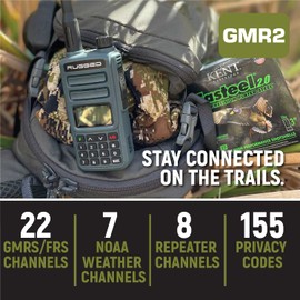Rugged GMRS Two Way Handheld Radio Walkie Talkie for Hunting Hiking Camping Overlanding Off Road – Features Long Range NOAA Weather Channels and Rechargeable Battery