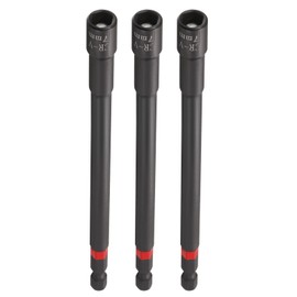 sourcing map 3pcs Nut Driver Drill Bit 7mm Metric Socket 1/4" Hex Shank 6" (150mm) Long Magnetic 6-Point Sockets Quick Change Phosphated CR-V Steel Bolt Setters for Power Drill Drivers, Black