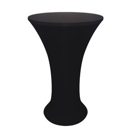 JISEN Cocktail Spandex Fitted Stretchable Elastic Tablecloth 28x43 Inch Black