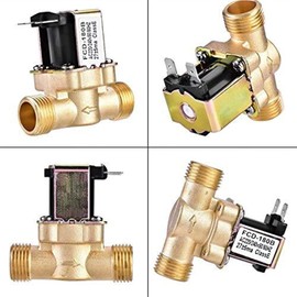 PDOLIGBDN G1/2'' Brass Electric Solenoid Valve N/C 12v 24v 220v G3/4'' Water Air Inlet Flow Switch for Solar Water Heater Valve (Color : 1/2(44928,12V)