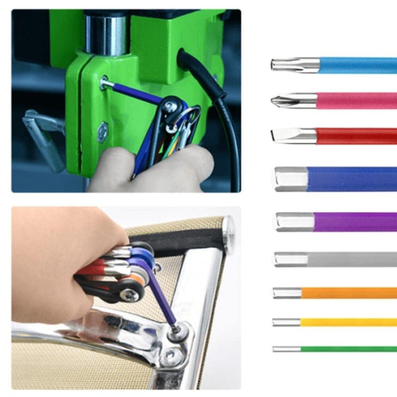DANYANGY Multicolour Allen Key Set Folding Hex Key Set Multi-Function