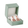 Woodten Green Leather Earrings Box Wedding/Propose Jewelry Gift Box Green
