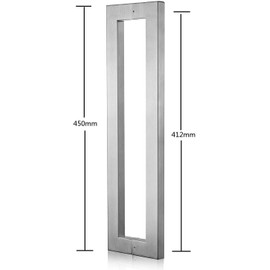 Ranbo 18 inches Solid Standoffs Heavy-Duty Commercial Grade-304 Stainless Steel Push Pull Door Handle/Barn Door Pull Handle/Glass Pulls, Full Brushed Stainless Steel Finish (18 inch)